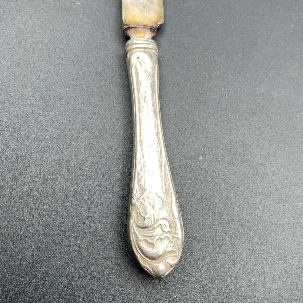 Lot‎ 3 Vintage Hollow Handle Dinner Knives Flower De Luce Bateman Springtime